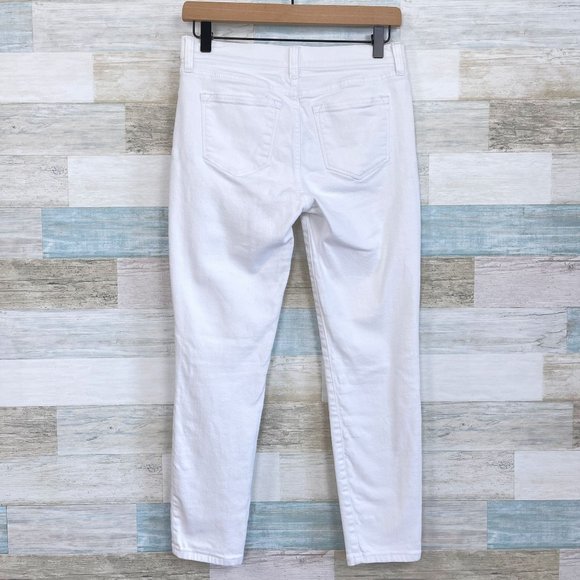 J Crew Mid Rise Ankle Skinny Jeans White 5 Pocket Stretch Casual Womens 25 - Picture 4 of 7